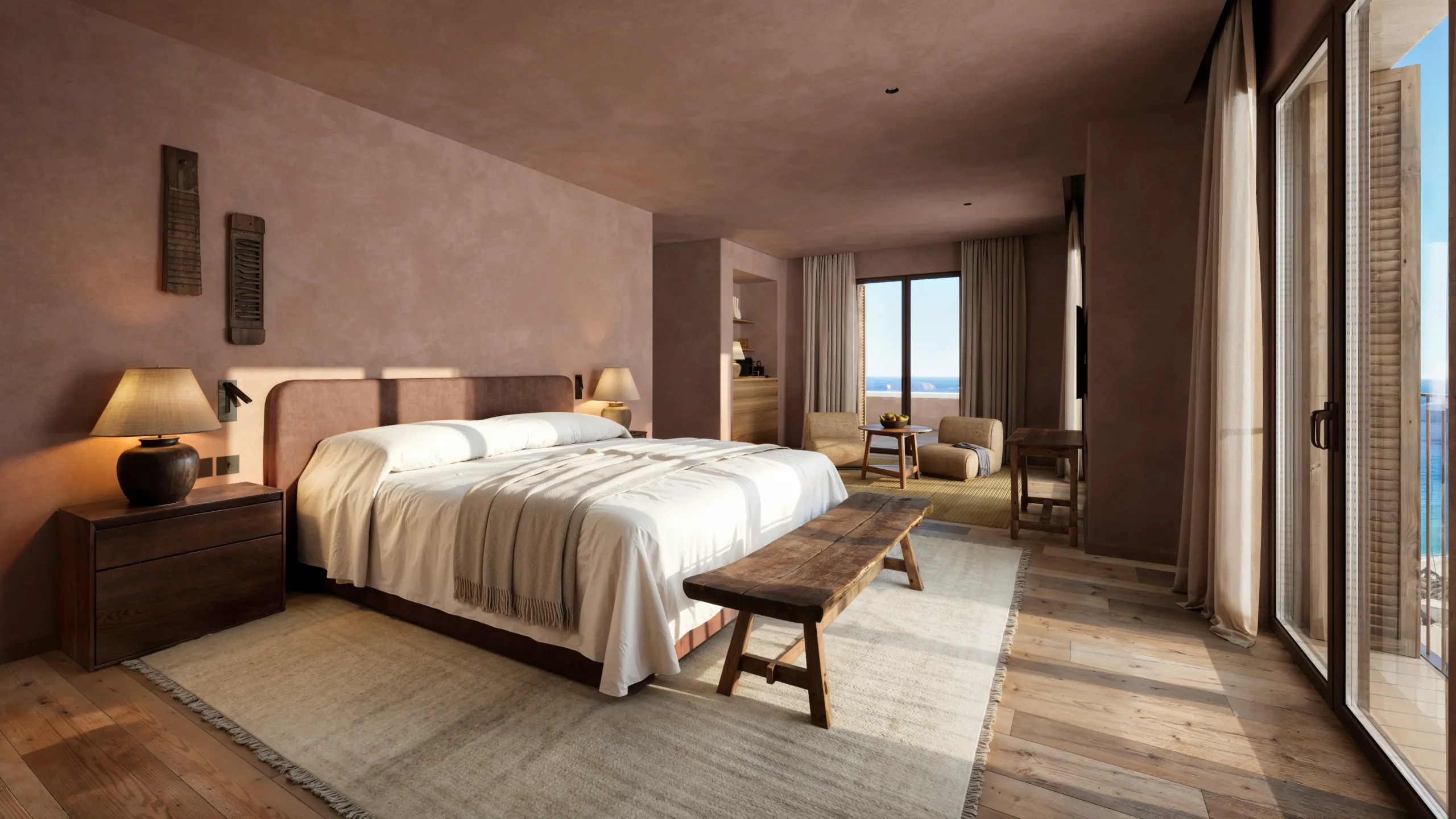 Zannier Île de Bendor, Bandol, France - Chambre Soukana avec vue sur l'océan et terrasse privée.