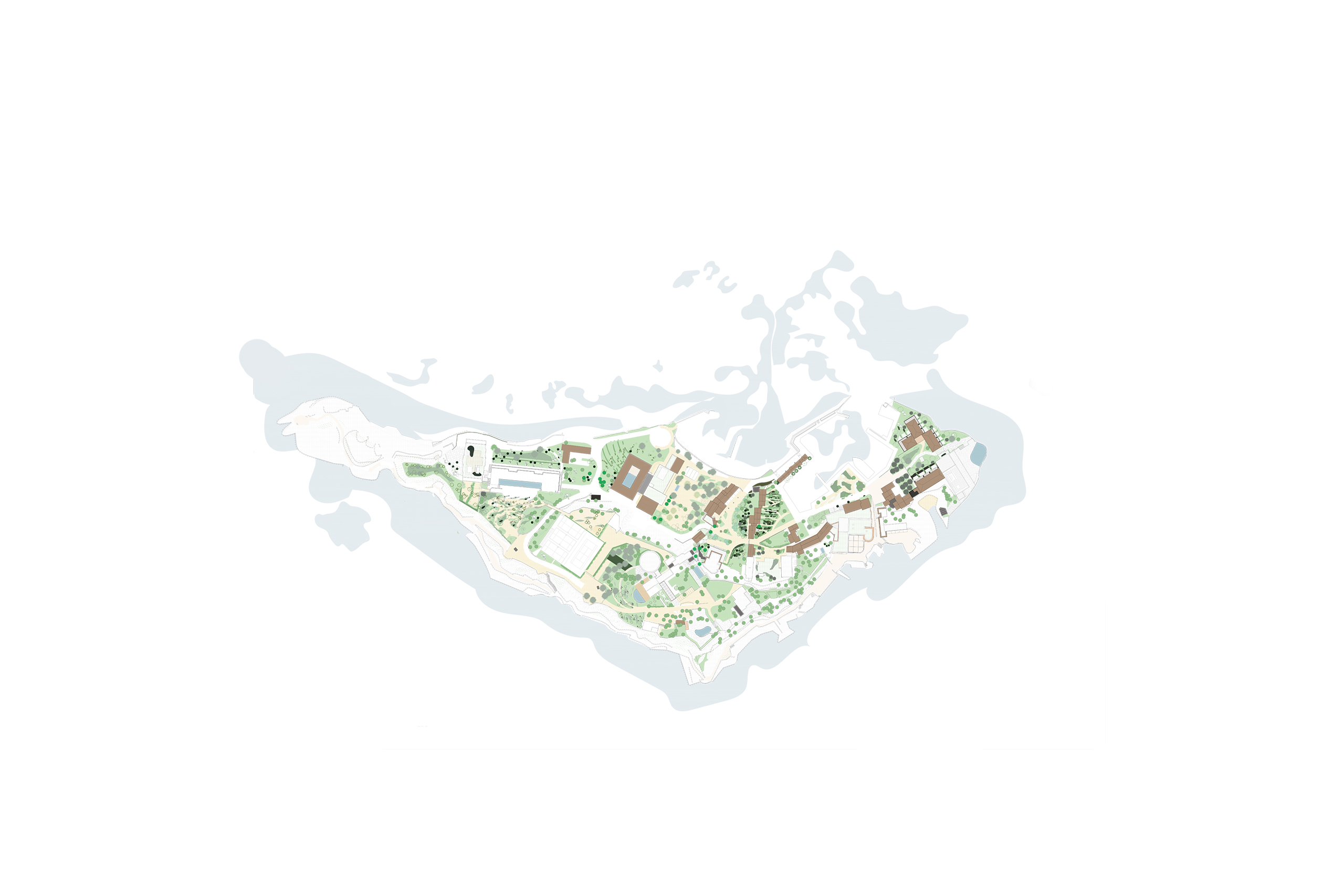 Zannier Bendor Island Masterplan - White background