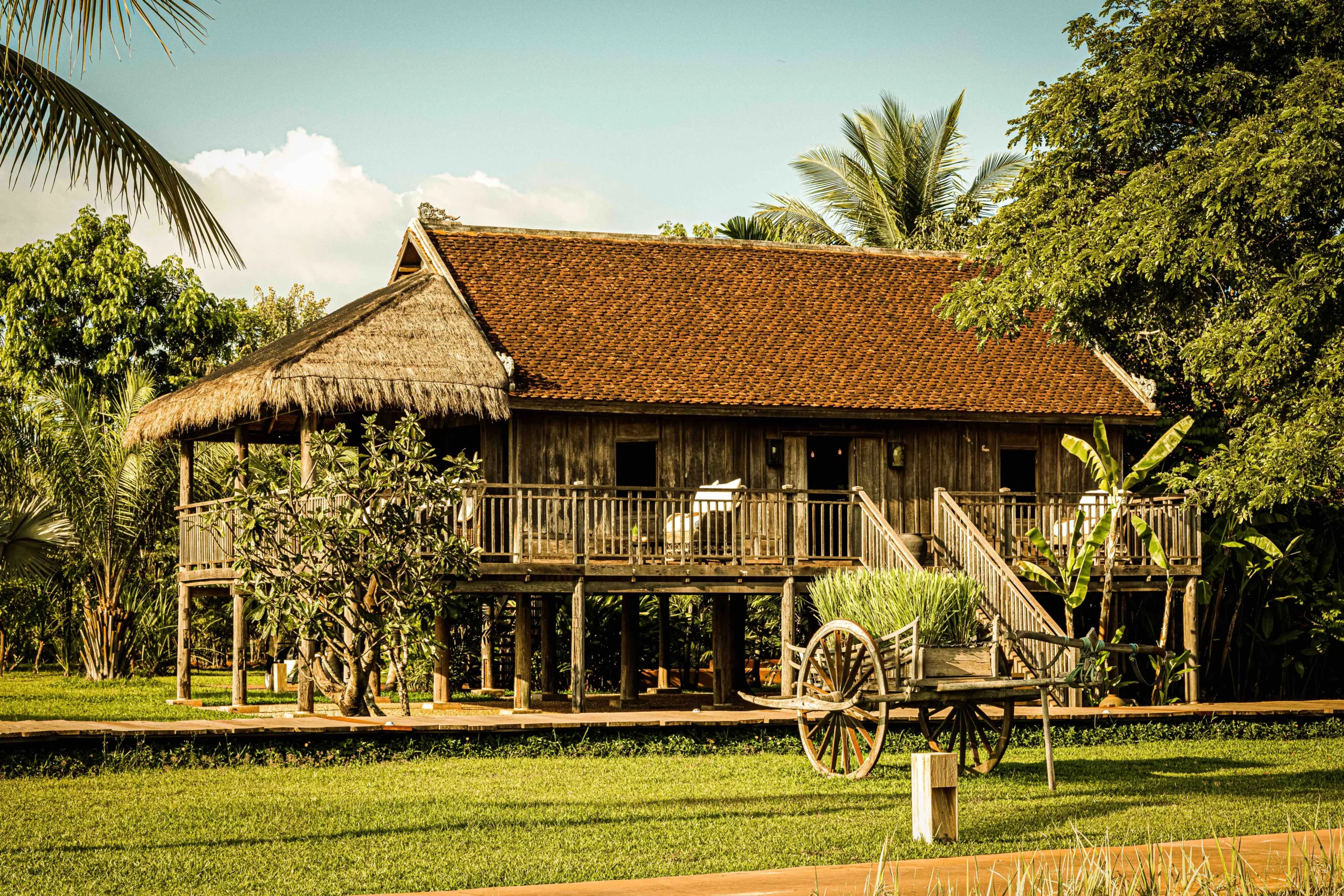 Zannier Phum Baitang, Siem Reap, Cambodia - exterior view of the main bar terrace