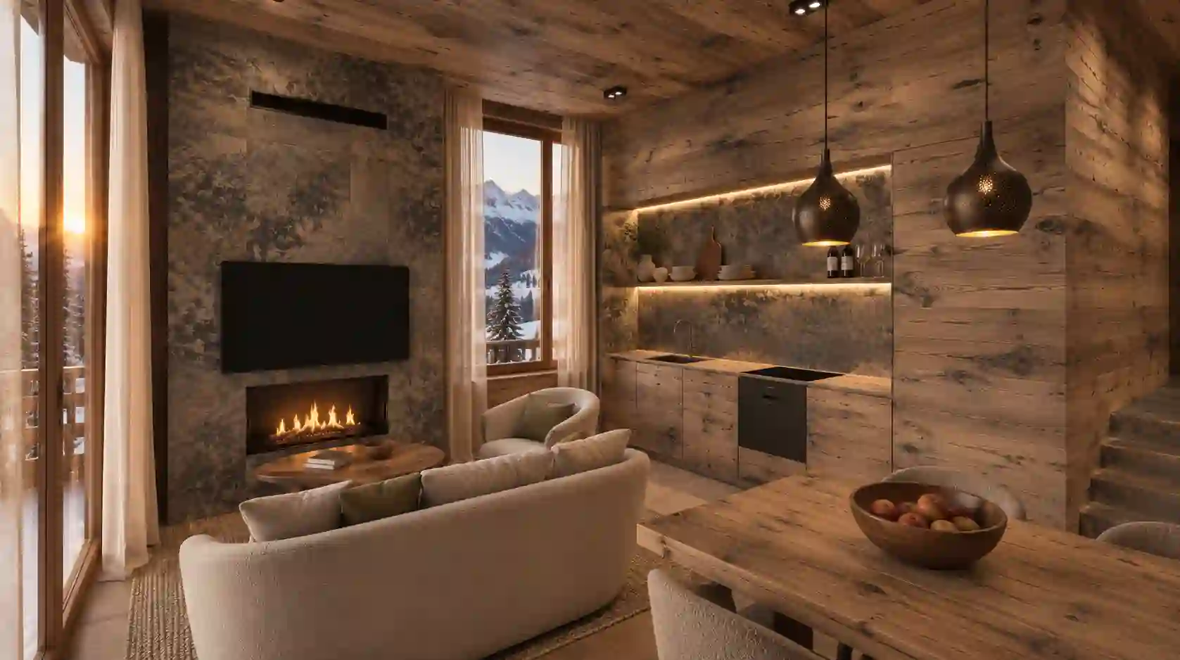 Zannier Private Estates Altis Schladming, Austria - Rustic Alpine Chalet at Sunset