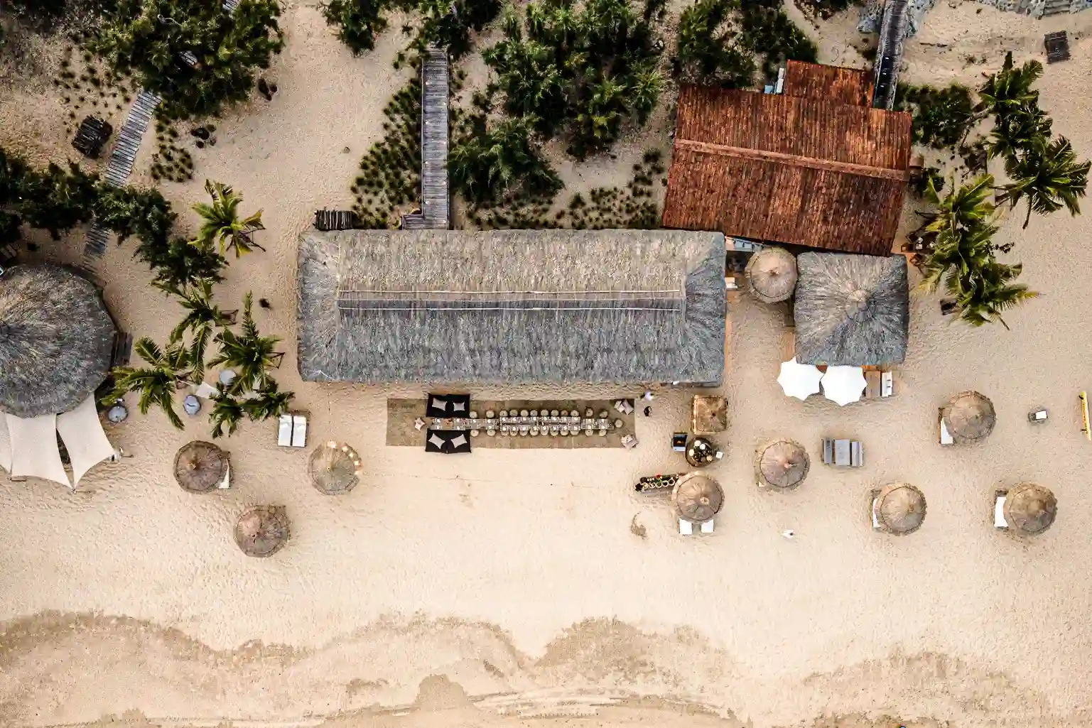 Overview of the recreation center at Zannier Bãi San Hô, Dak Lak, Vietnam, set up for a private event