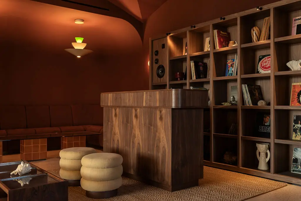 Zannier Île de Bendor, Bandol, France - Delos Lounge with records and a vintage style