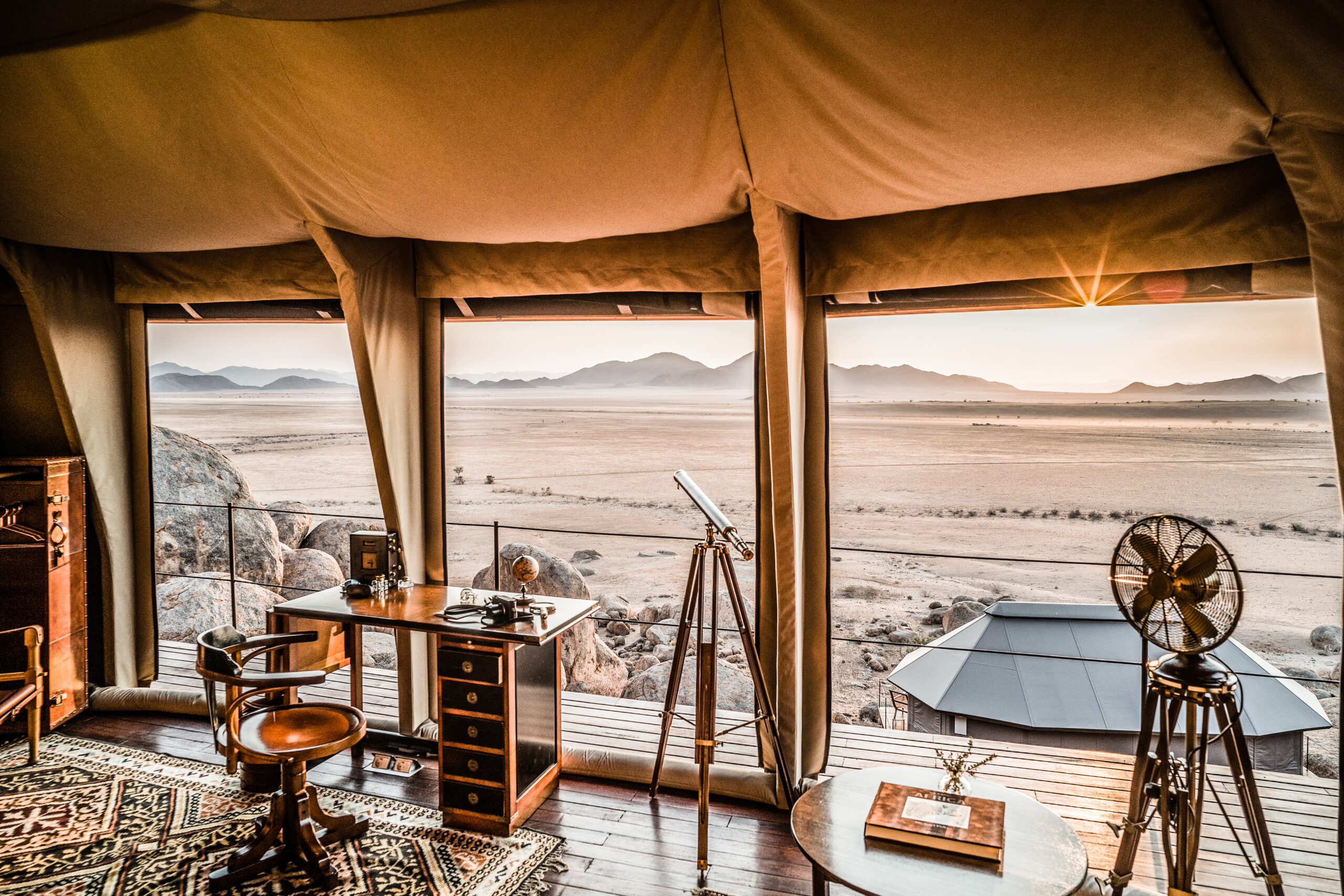 Zannier Sonop, Hardap, Namibia - view from the huts bedroom overlooking the Namib Desert